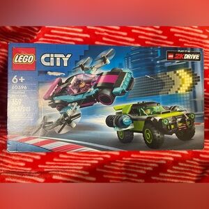 Lego City Pink Teal and Lime Green Race & Rescue Vehicle Set